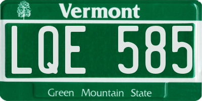 VT license plate LQE585