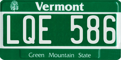 VT license plate LQE586