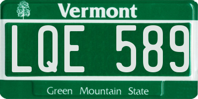 VT license plate LQE589