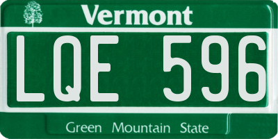VT license plate LQE596