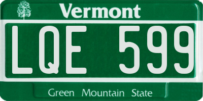 VT license plate LQE599