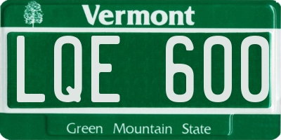 VT license plate LQE600