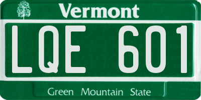 VT license plate LQE601