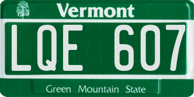 VT license plate LQE607