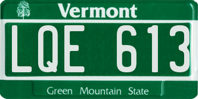 VT license plate LQE613