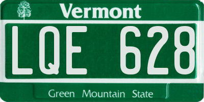 VT license plate LQE628