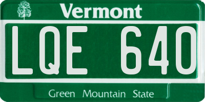 VT license plate LQE640
