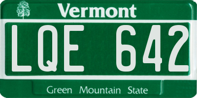 VT license plate LQE642