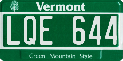 VT license plate LQE644