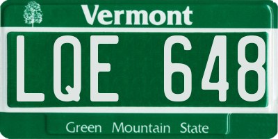 VT license plate LQE648