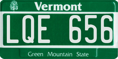 VT license plate LQE656