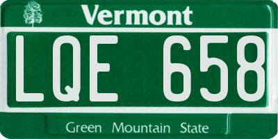 VT license plate LQE658
