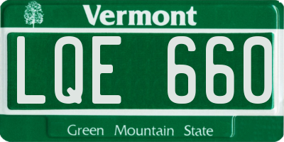 VT license plate LQE660