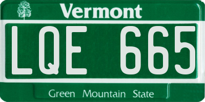 VT license plate LQE665