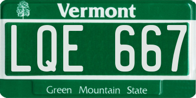 VT license plate LQE667