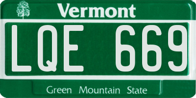 VT license plate LQE669