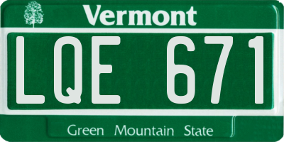 VT license plate LQE671