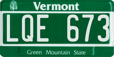 VT license plate LQE673