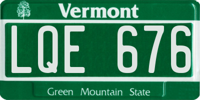 VT license plate LQE676