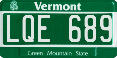 VT license plate LQE689