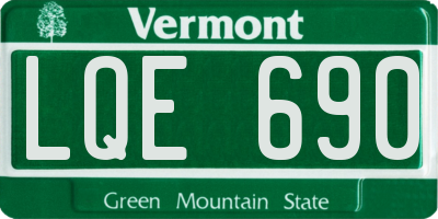 VT license plate LQE690