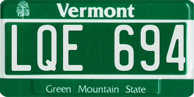 VT license plate LQE694