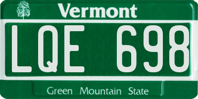 VT license plate LQE698