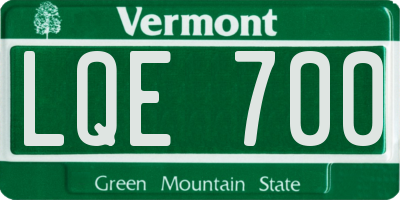VT license plate LQE700