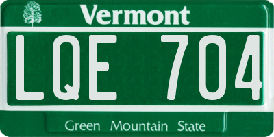 VT license plate LQE704