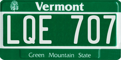 VT license plate LQE707