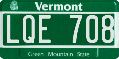 VT license plate LQE708