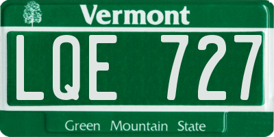 VT license plate LQE727