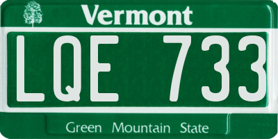 VT license plate LQE733