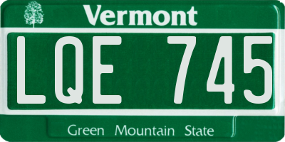 VT license plate LQE745