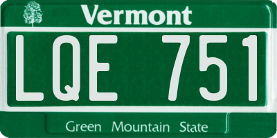 VT license plate LQE751