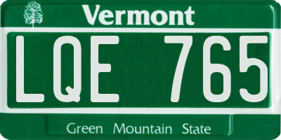 VT license plate LQE765