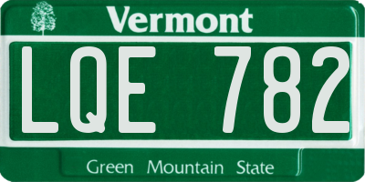 VT license plate LQE782