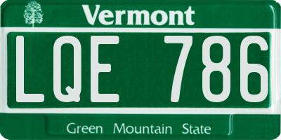 VT license plate LQE786
