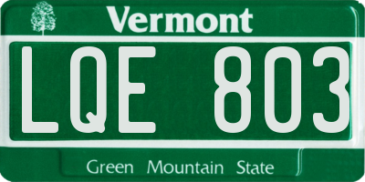 VT license plate LQE803