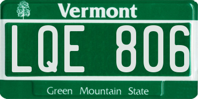 VT license plate LQE806