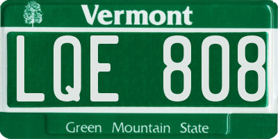 VT license plate LQE808