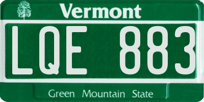 VT license plate LQE883