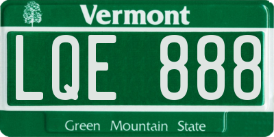 VT license plate LQE888