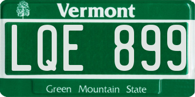 VT license plate LQE899