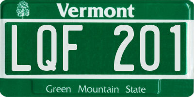 VT license plate LQF201