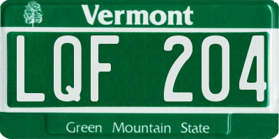 VT license plate LQF204