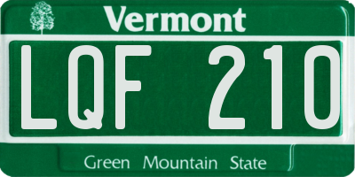 VT license plate LQF210