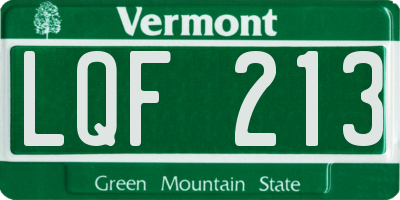 VT license plate LQF213