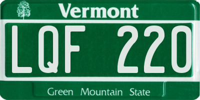 VT license plate LQF220