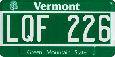 VT license plate LQF226